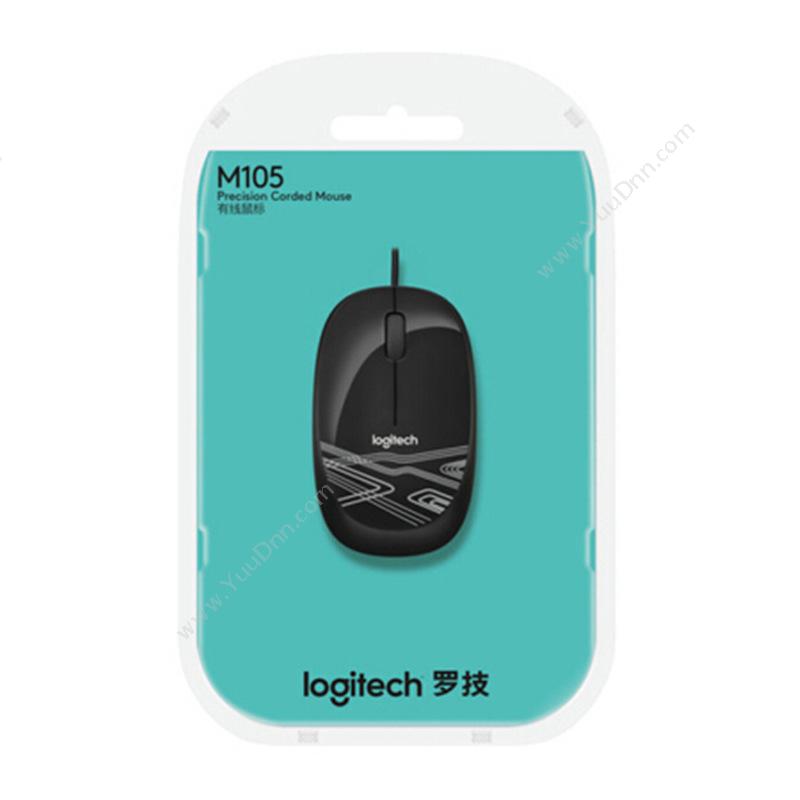 罗技 Logitech M105 （黑） 有线鼠标