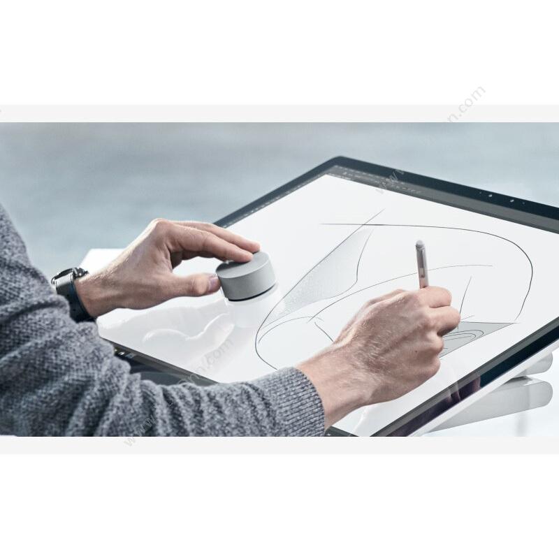 微软 Microsoft 2WS-00003 Surface Dial 平板绘图助手 （银）  适用于Surface平板电脑（仅支持系统windows10） 平板电脑配件