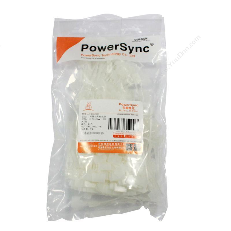 包尔星克  Powersync ACLTTGC549 标牌记号束线带 理线带 线径2.5*100cm 白色 理线扎带