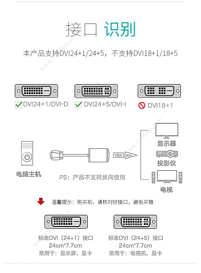 创乘 ChuangCheng CT067-W DVI转VGA DVI24+1公转VGA母 （白） 转换器