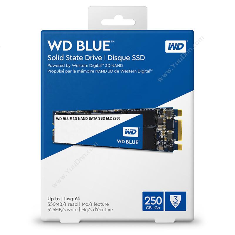 西部数据 WD WDS250G2B0B SSD M.2接口(SATA总线） Blue系列-3D 250GB 蓝（白） 固态硬盘