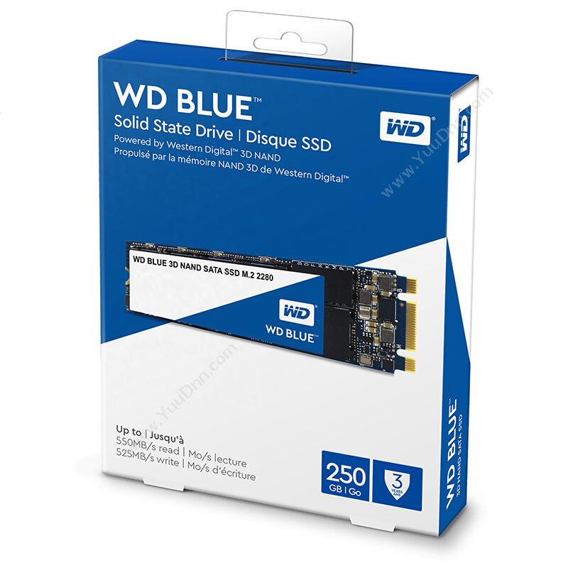 西部数据 WD WDS250G2B0B SSD M.2接口(SATA总线） Blue系列-3D 250GB 蓝（白） 固态硬盘