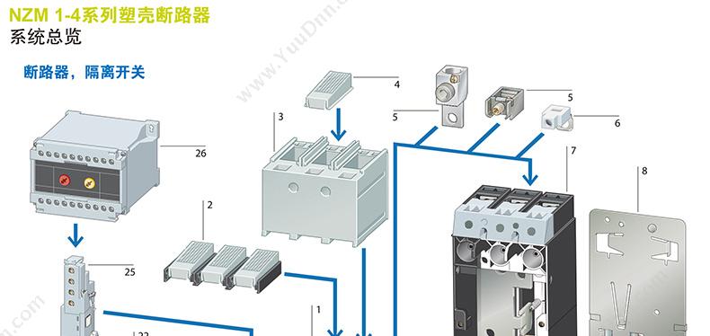 伊顿穆勒 Moeller 148546 85kA抽屉式 NZMH4-4-VE1000-E 抽屉式塑壳断路器