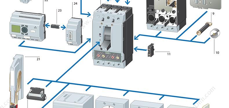 伊顿穆勒 Moeller 148546 85kA抽屉式 NZMH4-4-VE1000-E 抽屉式塑壳断路器