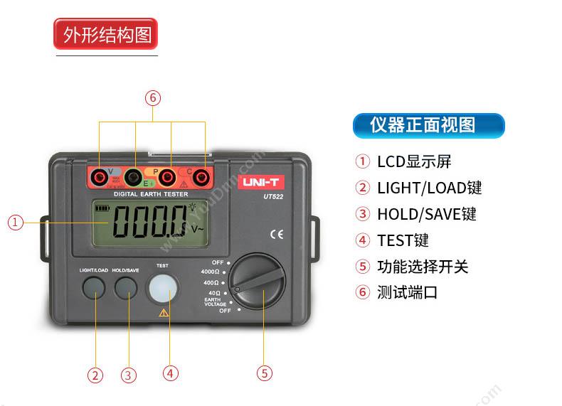 优利德 UT522 接地电阻测试仪