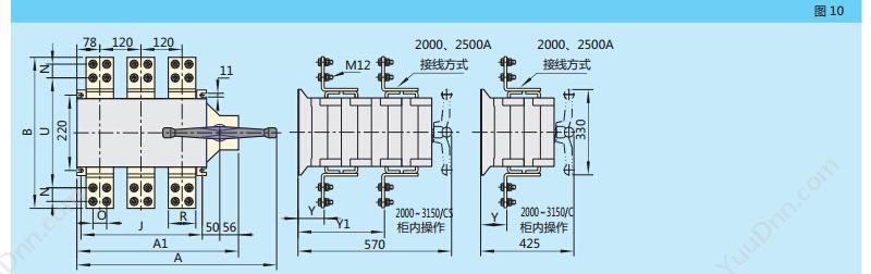 正泰 CHINT NH40-32/3 NH40 32A 柜内操作 隔离开关