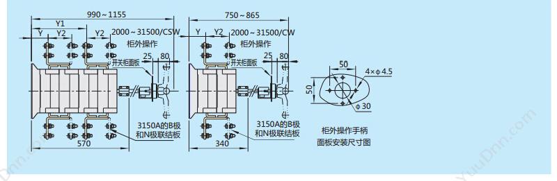 正泰 CHINT NH40-32/3 NH40 32A 柜内操作 隔离开关