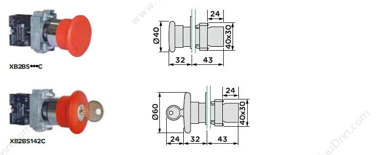 施耐德 Schneider XB2BC21C XB2 蘑菇 （ZB2BZ101C+ZB2BC2C） 蘑菇头按钮