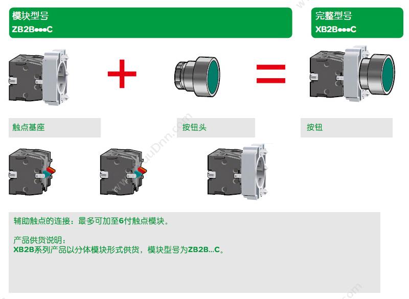 施耐德 Schneider XB2BC21C XB2 蘑菇 （ZB2BZ101C+ZB2BC2C） 蘑菇头按钮