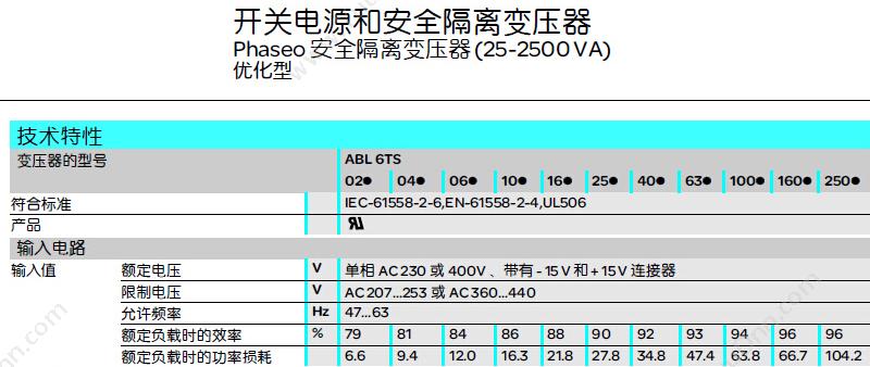 施耐德 Schneider ABL6TS04J 隔离变压器