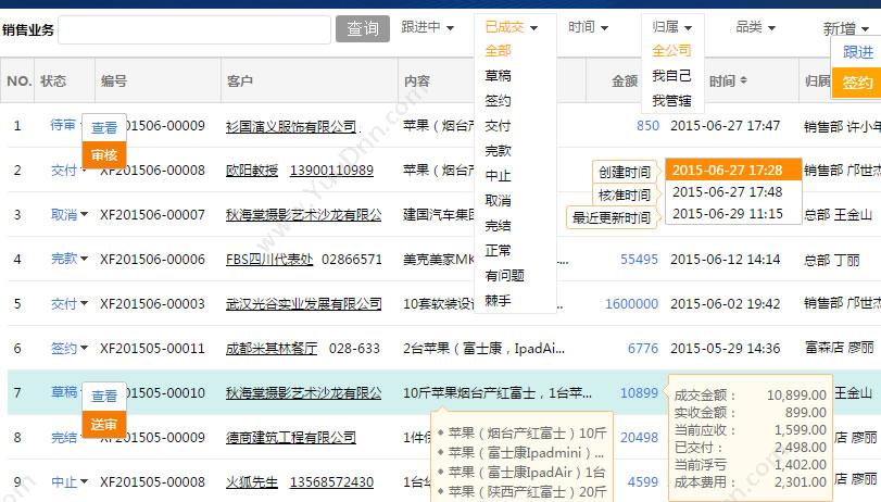 成都易商优客信息技术有限公司 易商优客CRM客户关系管理系统 客户管理