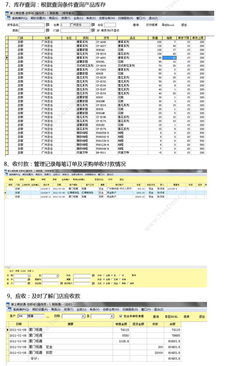 潮州市路路通软件技术有限公司 酒店用品行业管理软件-商贸通 酒店餐饮